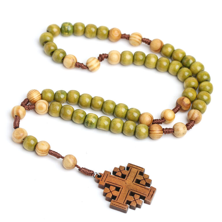 Wood Jerusalem Cross Beads N15