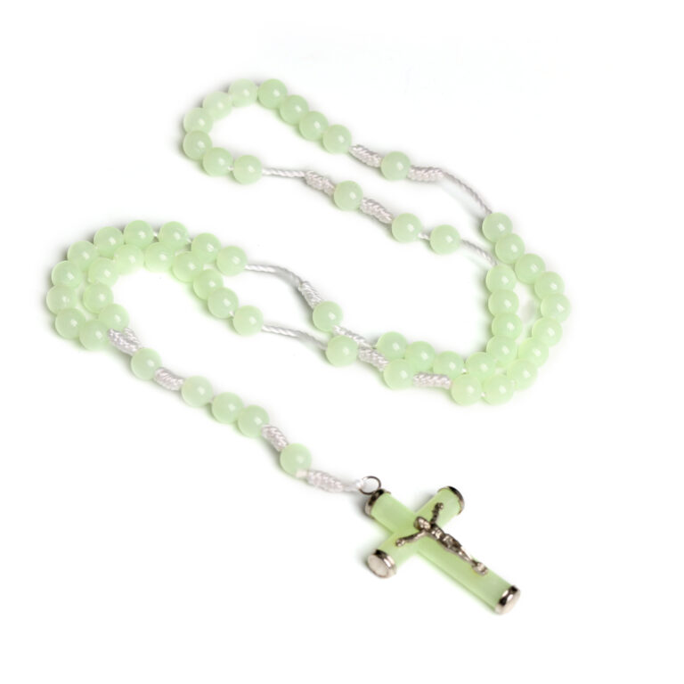 Night Glow Cross Rosary Necklace N63