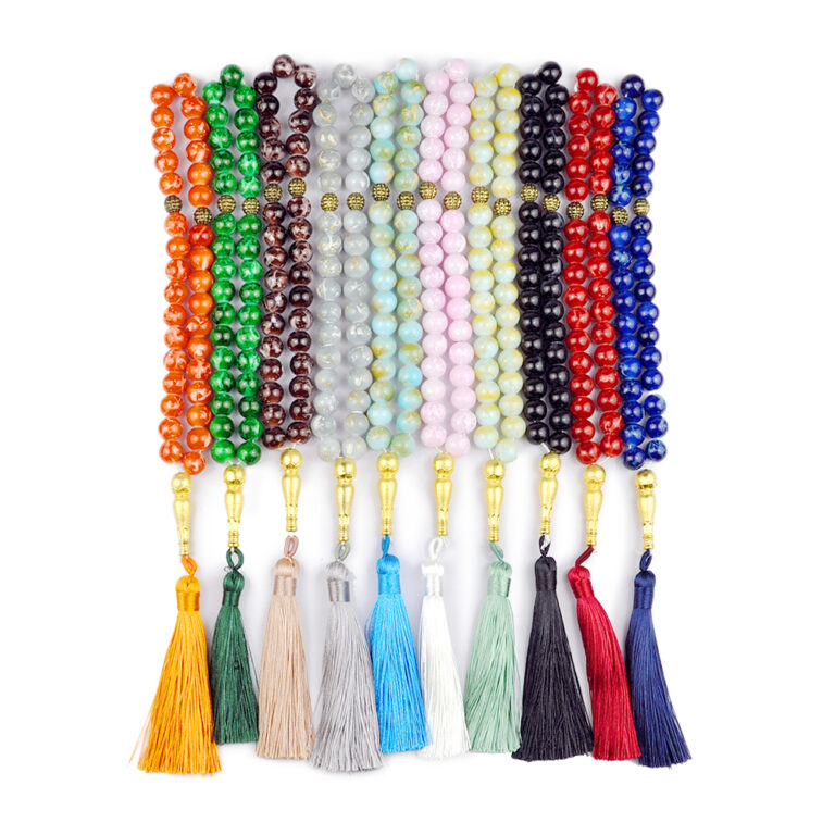 Colorful Muslim tasbih with tassel-KQCS10