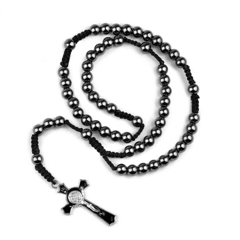 Hematite Rosary Beads in Catholic N70