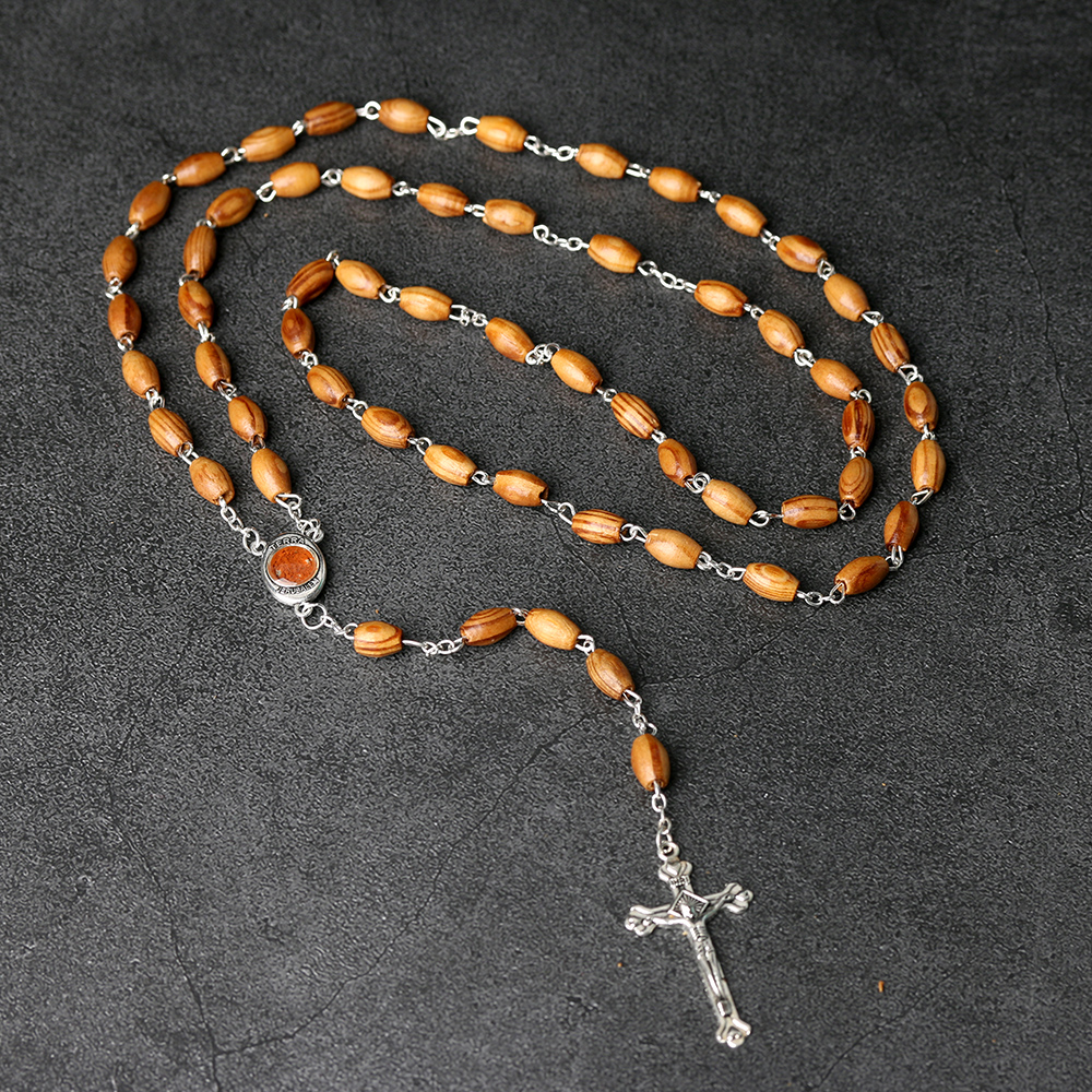 Catholic Holy Land Prayer Bead Pendant