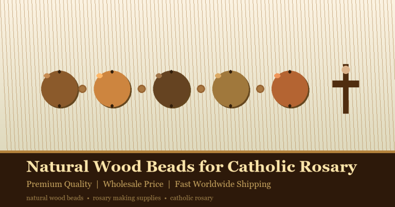Natural wood beads collection for Catholic rosary making