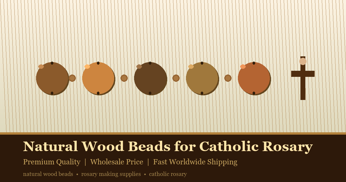 Natural wood beads collection for Catholic rosary making