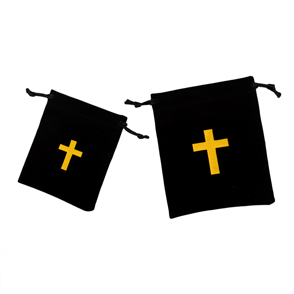 Cross Pendant Jewelry Pouch - Velvet Storage Bag