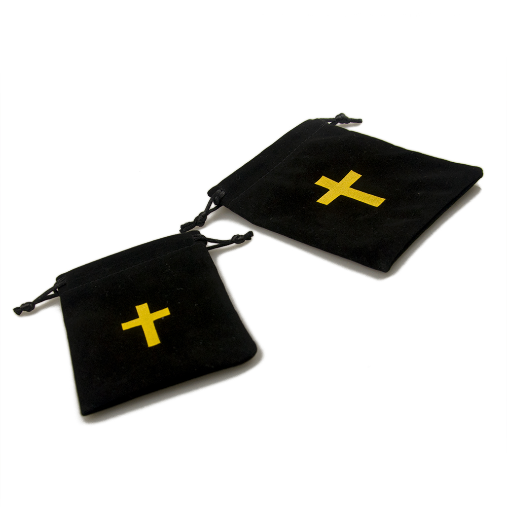 Cross Pendant Jewelry Pouch - Velvet Storage Bag