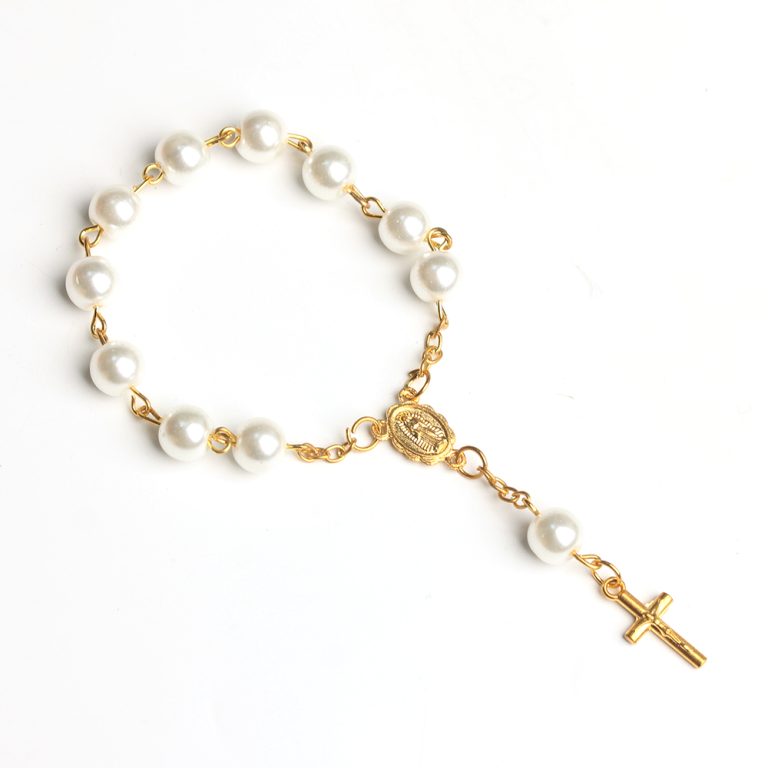 Catholic Hand Rosary – Glass Bead with Zinc Alloy Crucifix
