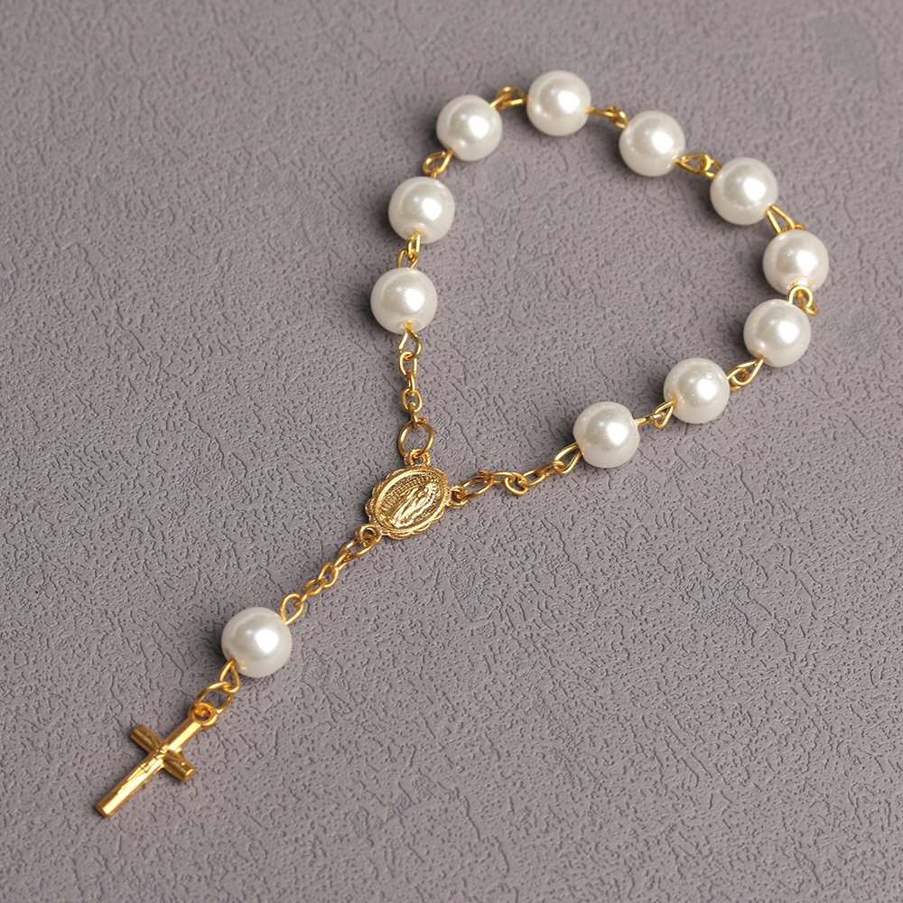 Catholic Hand Rosary - Glass Bead with Zinc Alloy Crucifix