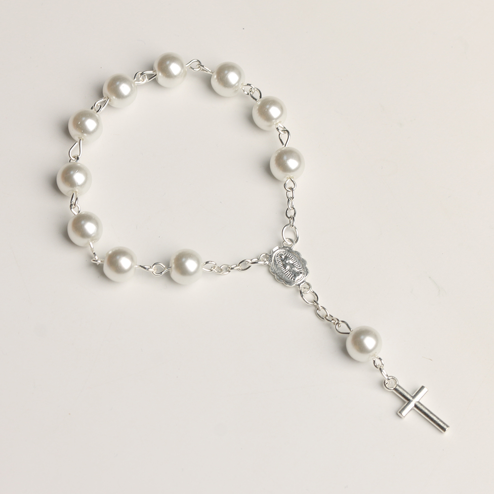 Catholic Hand Rosary - Glass Bead with Zinc Alloy Crucifix