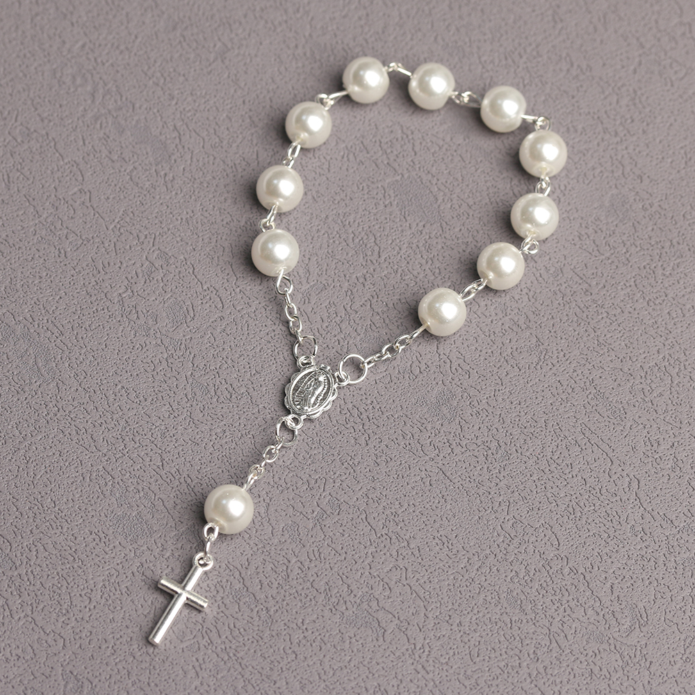 Catholic Hand Rosary - Glass Bead with Zinc Alloy Crucifix