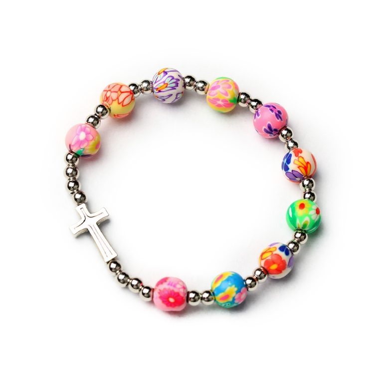Colorful Soft Clay Cross Bracelet – Catholic Christian Gift