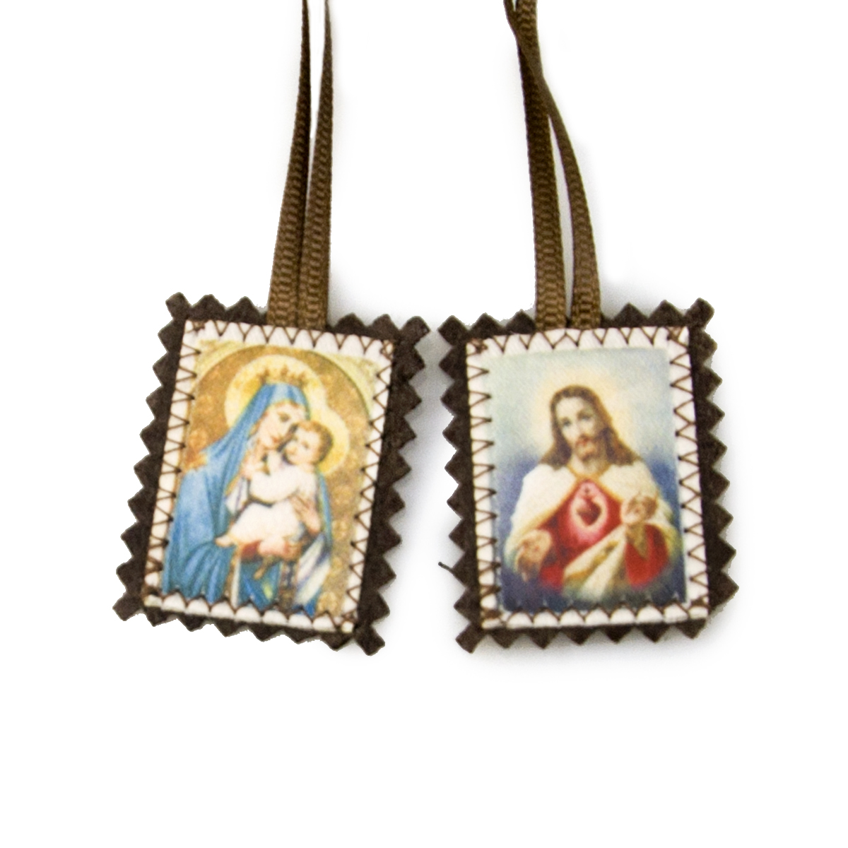 Catholic Scapulars - Jesus and Virgin Mary Devotional Cloth Religious Gift