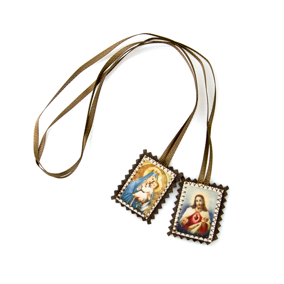 Catholic Scapulars - Jesus and Virgin Mary Devotional Cloth Religious Gift