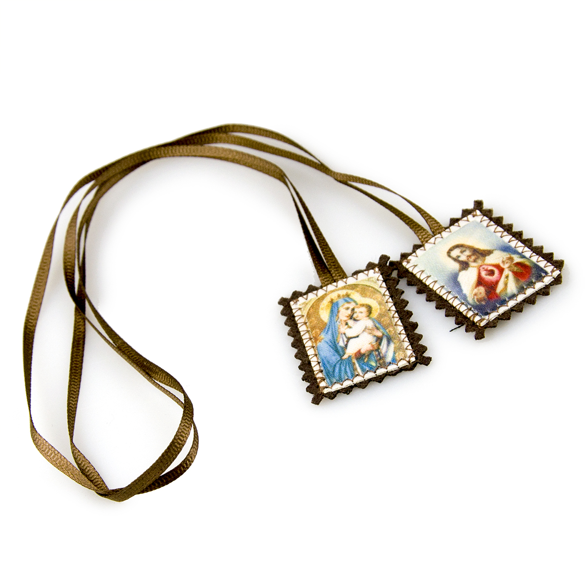 Catholic Scapulars - Jesus and Virgin Mary Devotional Cloth Religious Gift