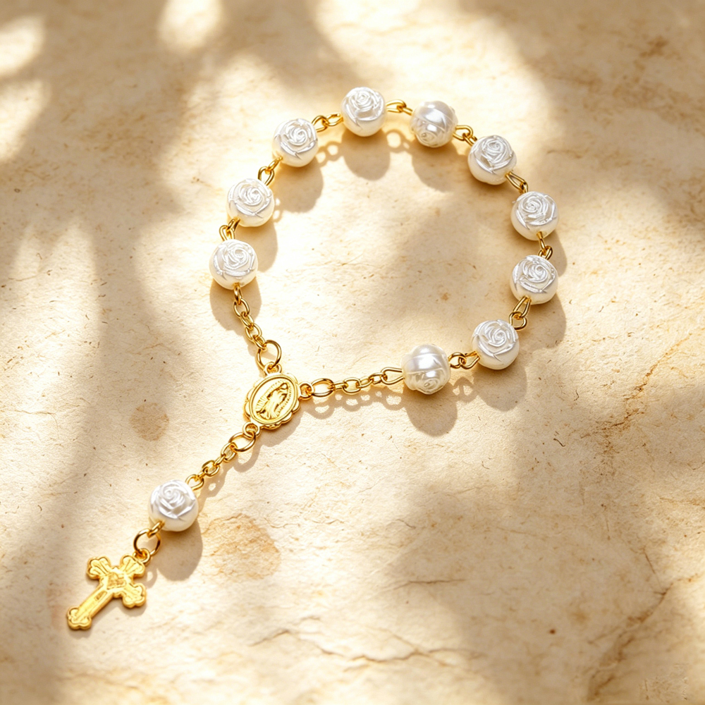 Plastic Cross Bracelet for Catholic First Communion Baptism - Alloy Charm Religious Gift