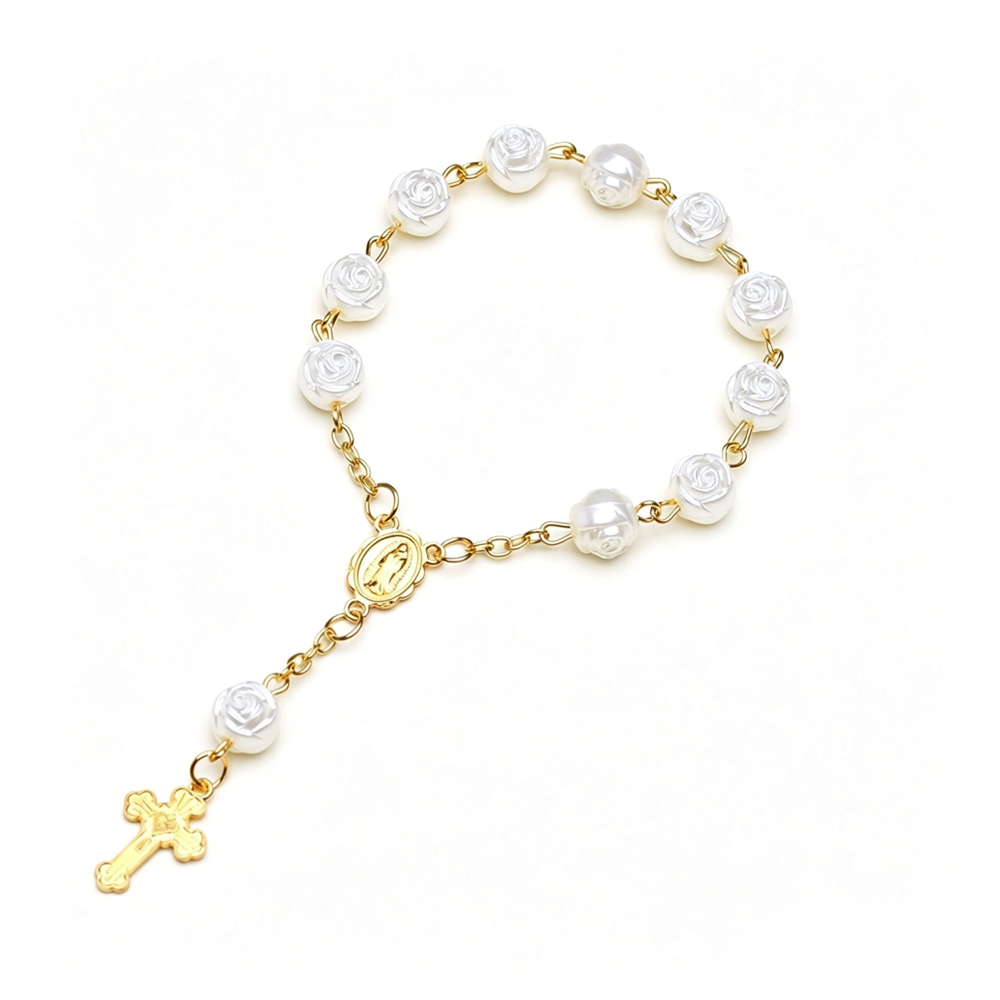 Plastic Cross Bracelet for Catholic First Communion Baptism - Alloy Charm Religious Gift