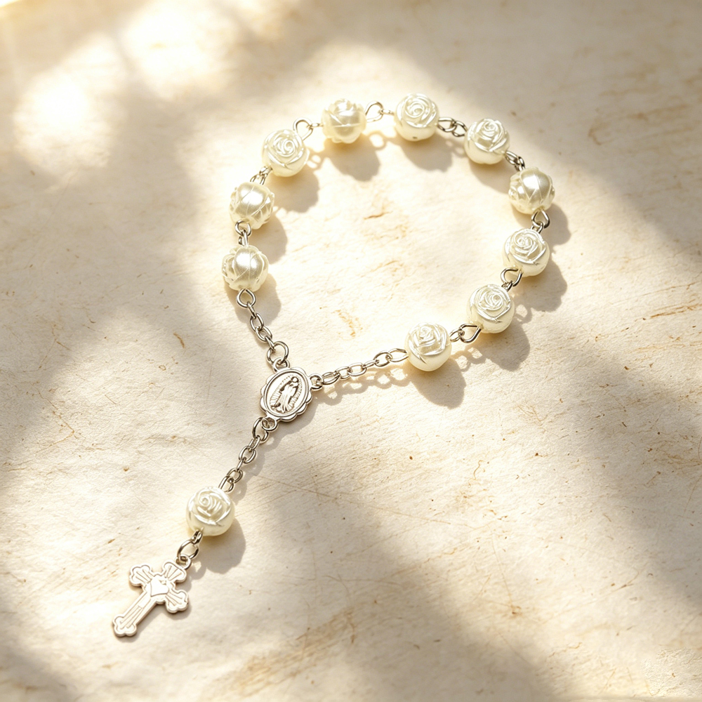 Plastic Cross Bracelet for Catholic First Communion Baptism - Alloy Charm Religious Gift