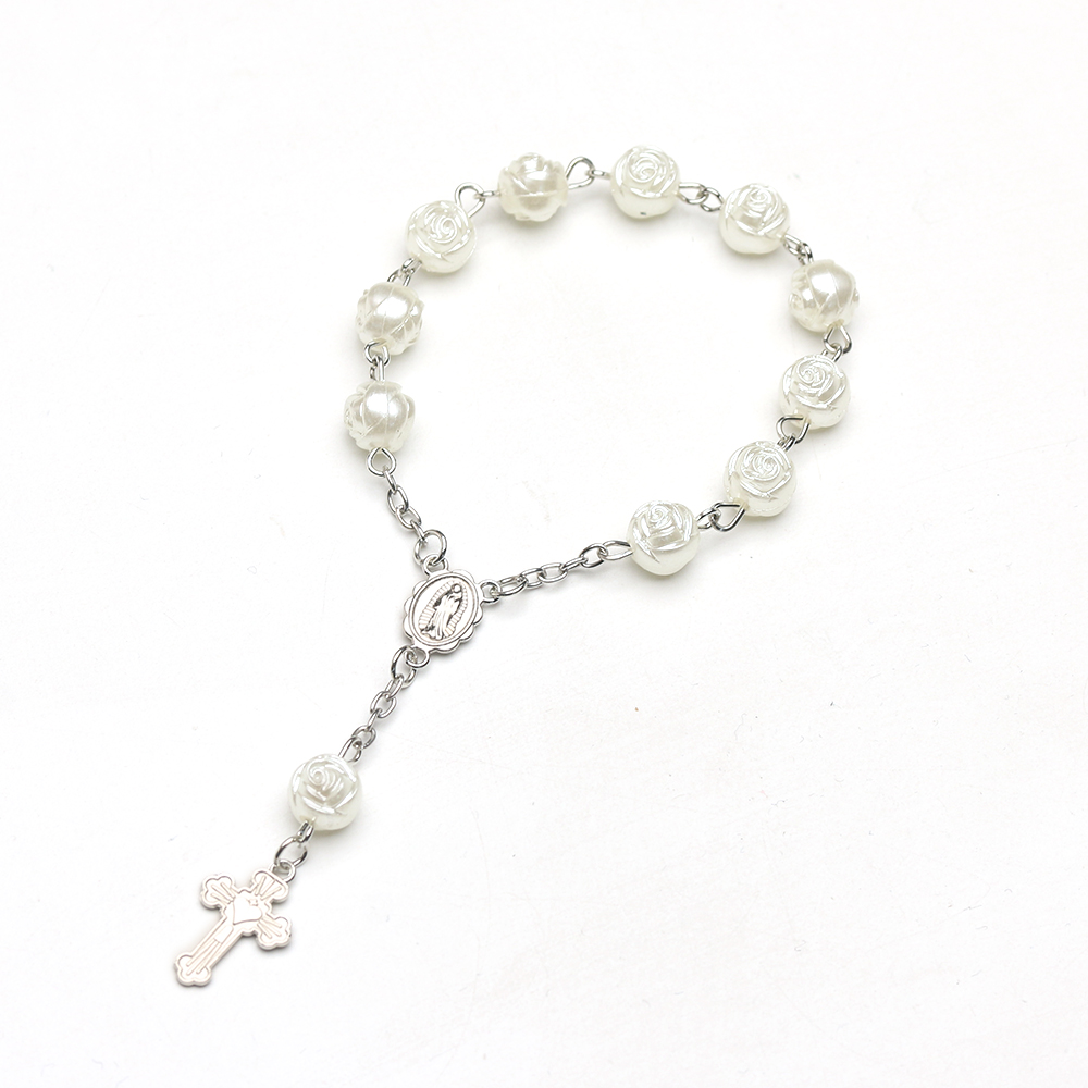 Plastic Cross Bracelet for Catholic First Communion Baptism - Alloy Charm Religious Gift