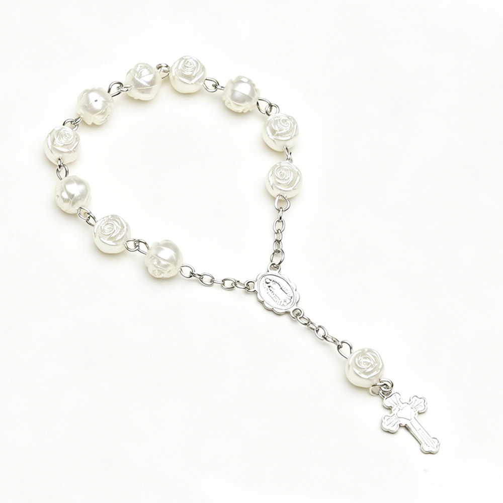 Plastic Cross Bracelet for Catholic First Communion Baptism - Alloy Charm Religious Gift