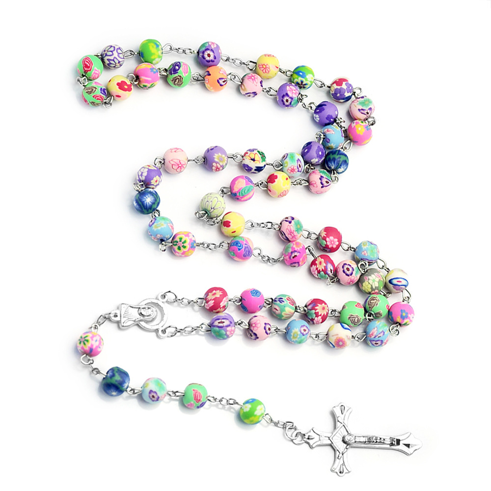Soft Clay Catholic Rosary - 8mm 6mm Beads Catholic Christian Prayer Gift