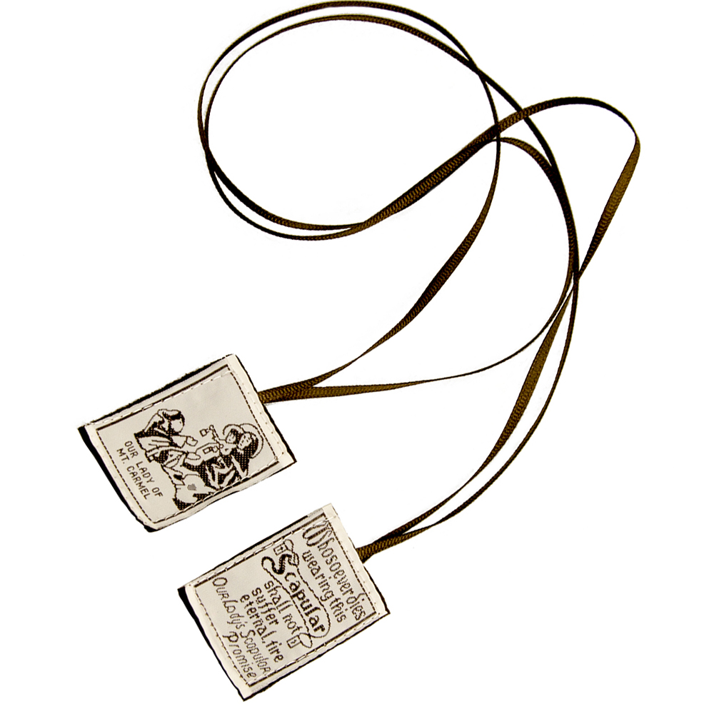 Catholic Brown Scapular - Our Lady of Mount Carmel Devotional Embroidered Felt Religious Gift