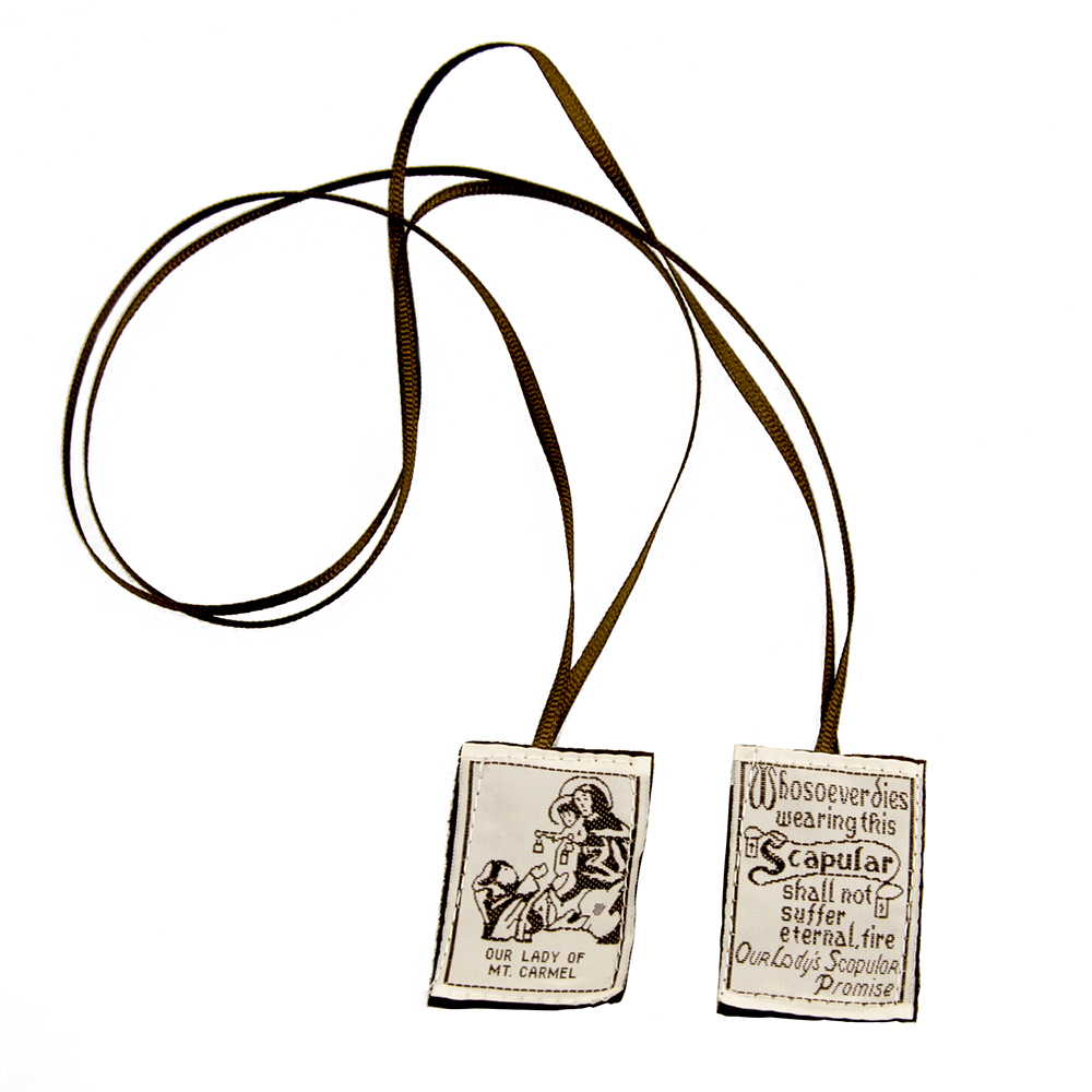 Catholic Brown Scapular - Our Lady of Mount Carmel Devotional Embroidered Felt Religious Gift