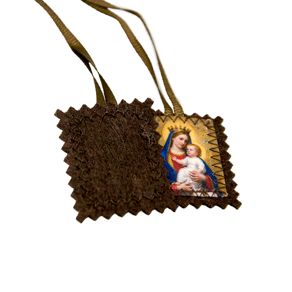 Catholic Cloth Scapular - Jesus and Virgin Mary Devotional Religious Gift