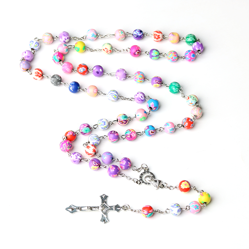 Soft Clay Catholic Rosary - 8mm 6mm Beads Catholic Christian Prayer Gift