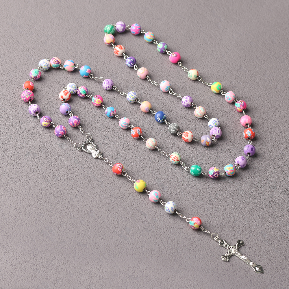 Soft Clay Catholic Rosary - 8mm 6mm Beads Catholic Christian Prayer Gift