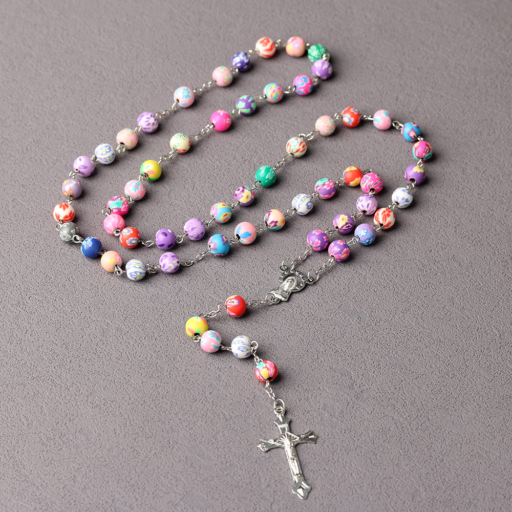 Soft Clay Catholic Rosary - 8mm 6mm Beads Catholic Christian Prayer Gift