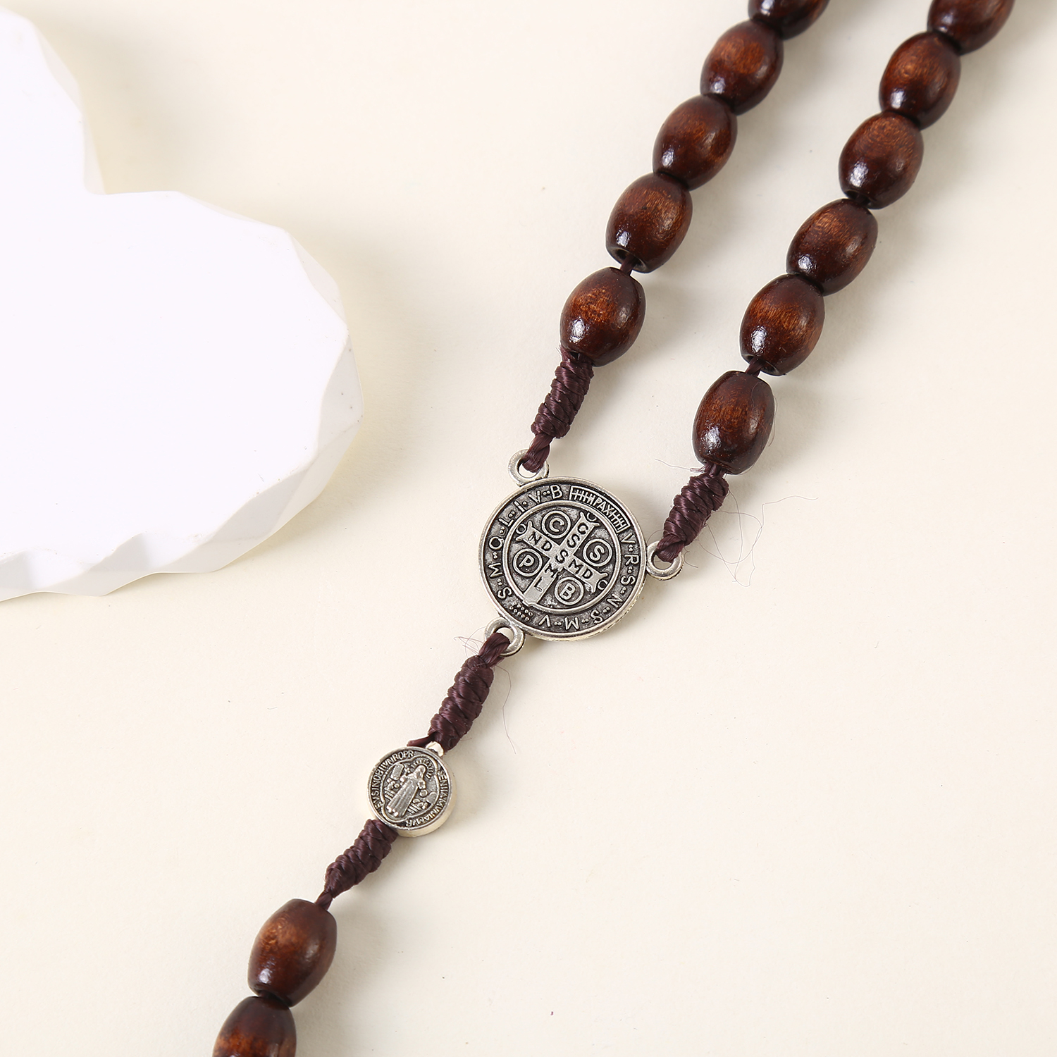 Wood Catholic Rosary - Natural Wooden Beads Catholic Christian Prayer Gift