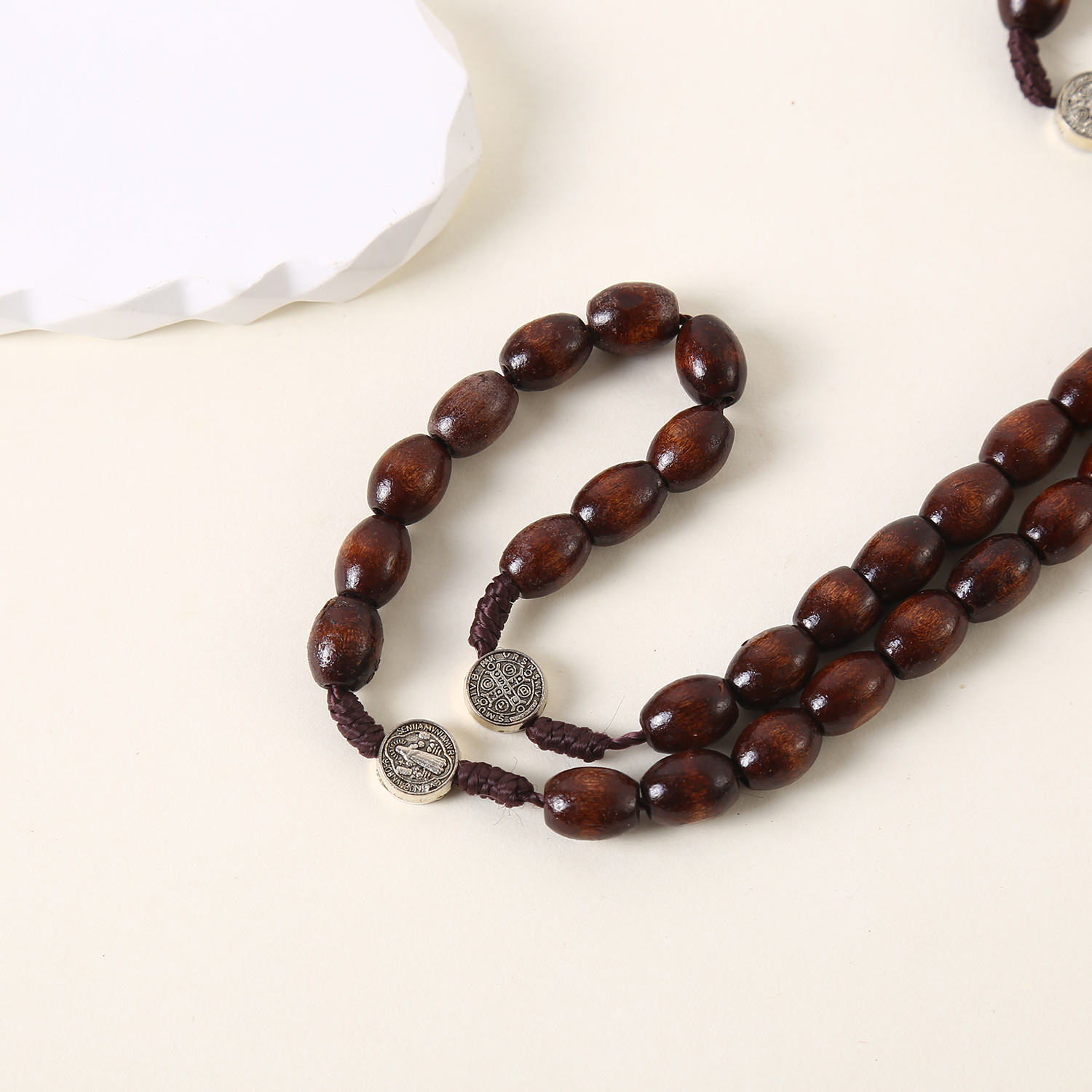 Wood Catholic Rosary - Natural Wooden Beads Catholic Christian Prayer Gift